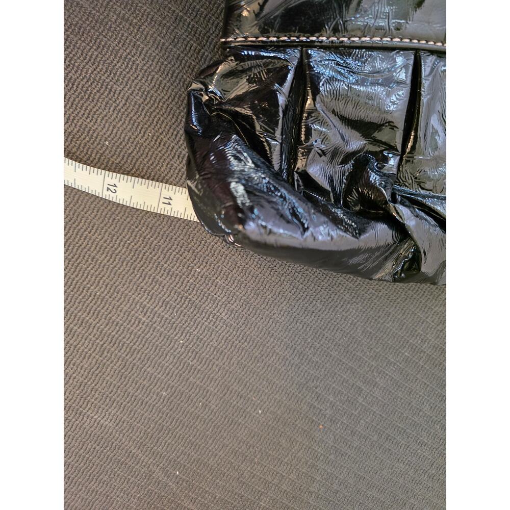 Vintage y2k Mini Satchel Black Pleather Crinkle Bag Purse Goth Grunge Streetwear - Picture 12 of 13